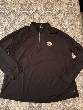 Cutter & Buck Black Quarter-Zip Performance Pullover with Steelers Logo